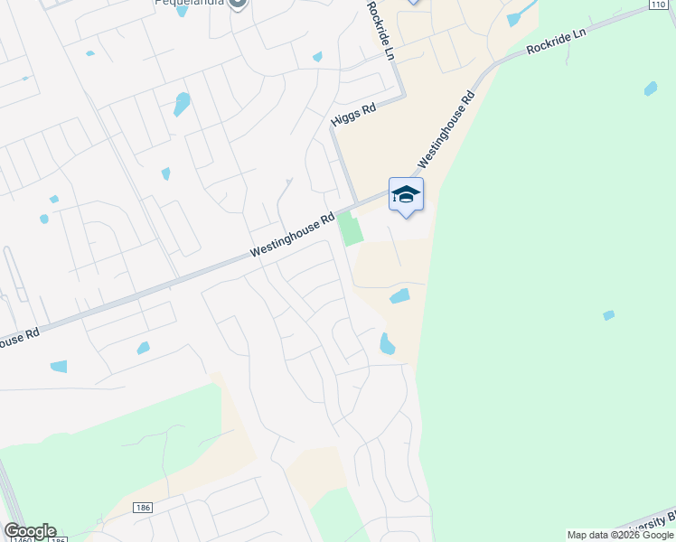 map of restaurants, bars, coffee shops, grocery stores, and more near 3300 Westinghouse Road in Georgetown