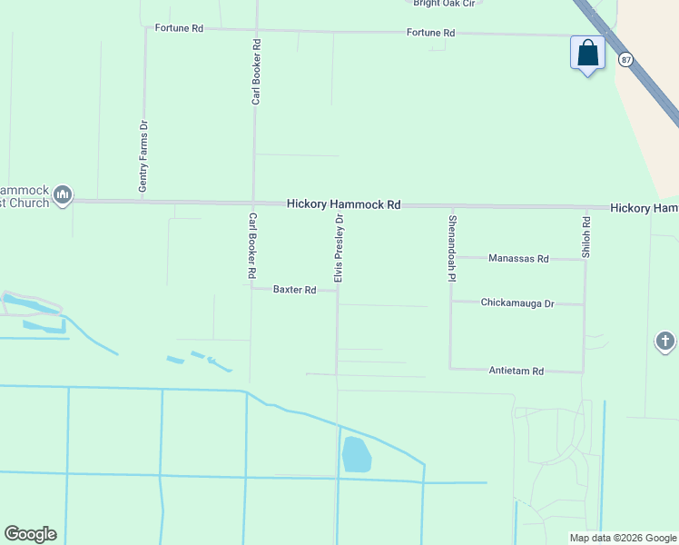 map of restaurants, bars, coffee shops, grocery stores, and more near 4264 Elvis Presley Drive in Milton