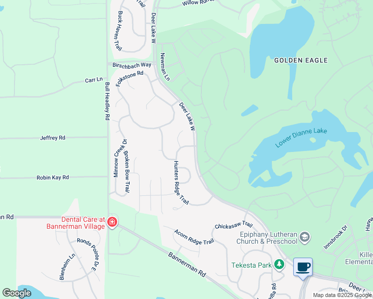 map of restaurants, bars, coffee shops, grocery stores, and more near 8368 Hunters Ridge Trail in Tallahassee