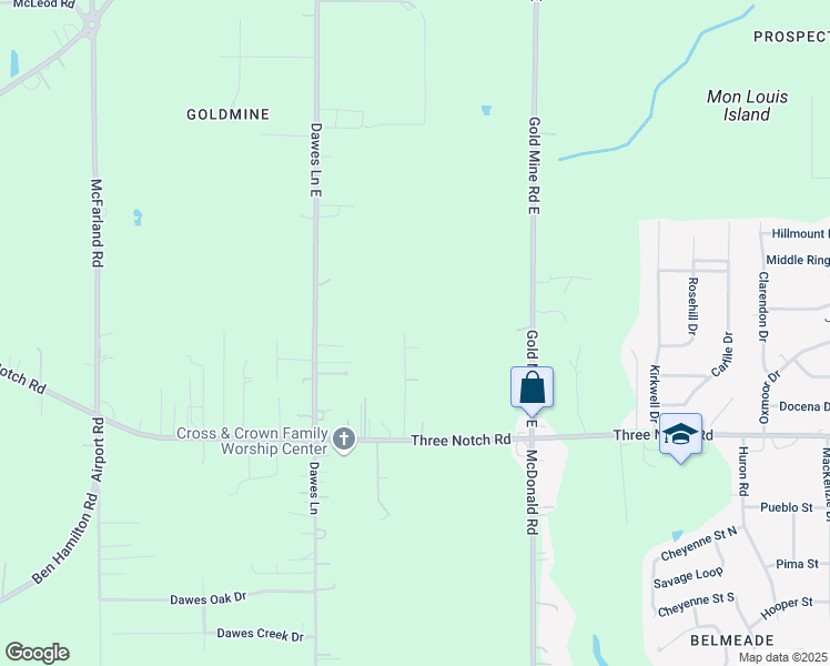 map of restaurants, bars, coffee shops, grocery stores, and more near 4761 Pecan Ridge East in Mobile
