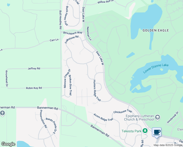 map of restaurants, bars, coffee shops, grocery stores, and more near 8353 Hunters Ridge Trail in Tallahassee