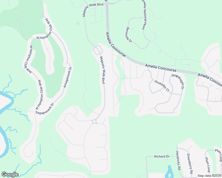 map of restaurants, bars, coffee shops, grocery stores, and more near 85166 Majestic Walk Boulevard in Fernandina Beach