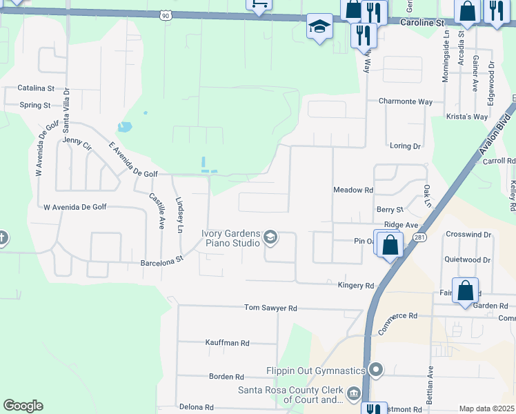 map of restaurants, bars, coffee shops, grocery stores, and more near 5487 Chantilly Circle in Milton