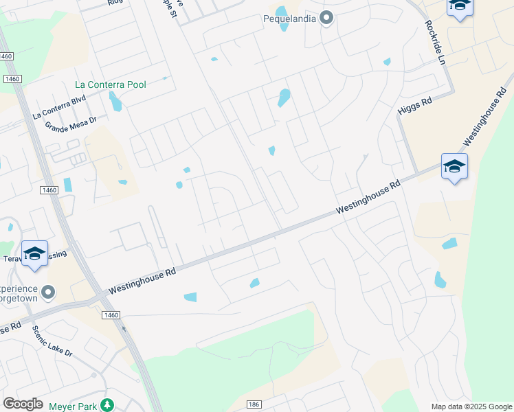 map of restaurants, bars, coffee shops, grocery stores, and more near 5001 Winsbury Drive in Georgetown