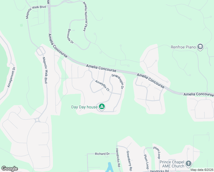 map of restaurants, bars, coffee shops, grocery stores, and more near 85443 Amaryllis Court in Fernandina Beach