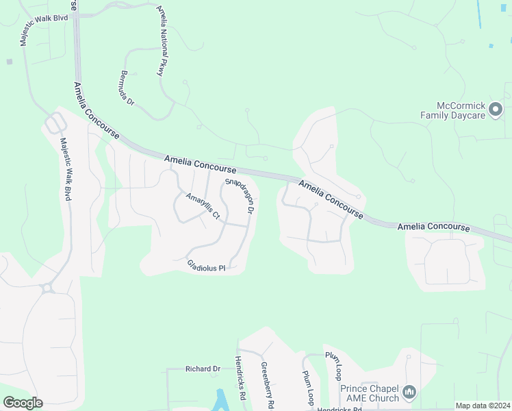 map of restaurants, bars, coffee shops, grocery stores, and more near 95167 Snapdragon Drive in Fernandina Beach