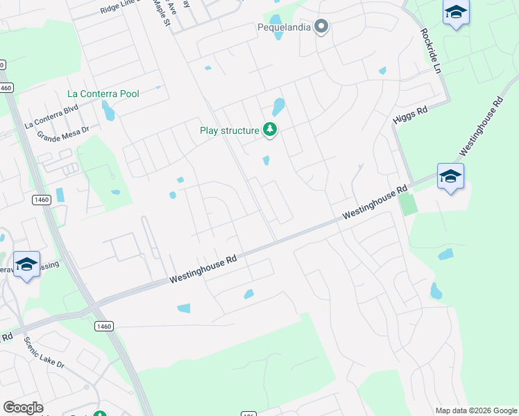 map of restaurants, bars, coffee shops, grocery stores, and more near 2911 Westinghouse Road in Georgetown