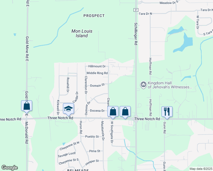 map of restaurants, bars, coffee shops, grocery stores, and more near 4726 Clearview Drive in Mobile