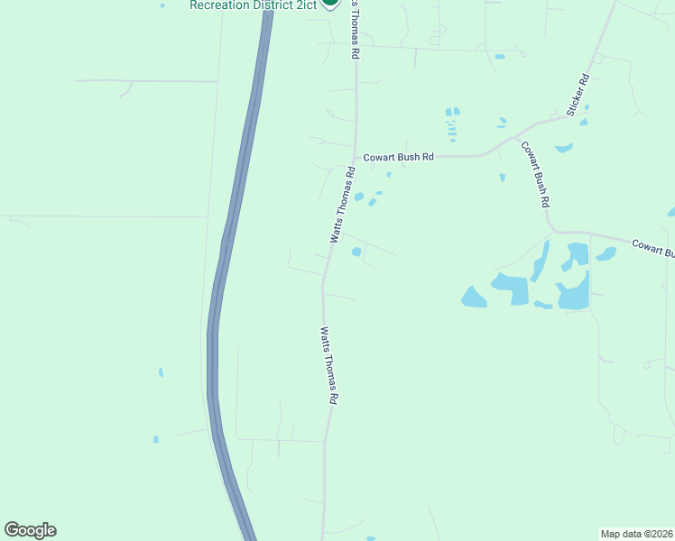 map of restaurants, bars, coffee shops, grocery stores, and more near 80094 Watt Thomas Road in Bush