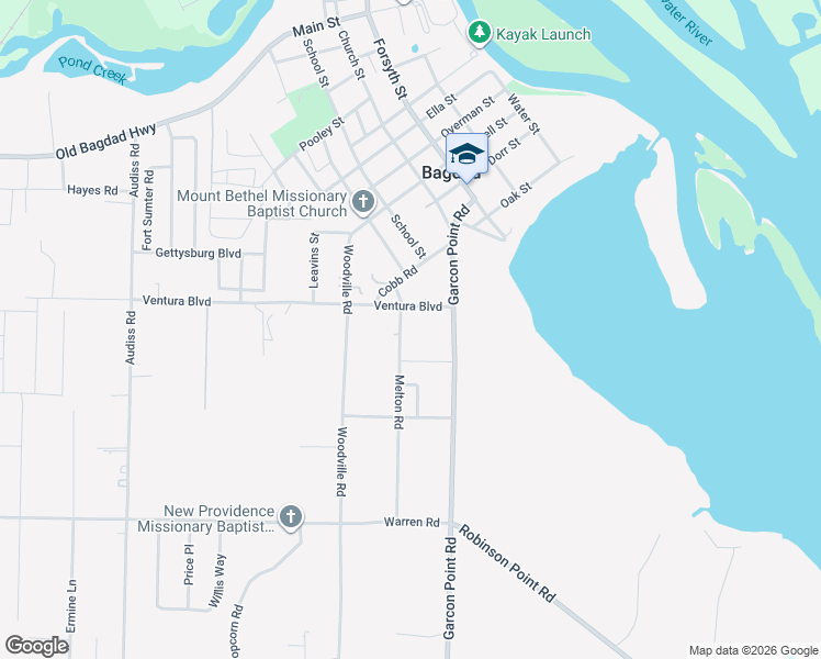 map of restaurants, bars, coffee shops, grocery stores, and more near 4380 Melton Road in Milton