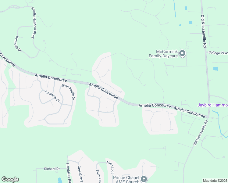 map of restaurants, bars, coffee shops, grocery stores, and more near 95067 Poplar Way in Fernandina Beach