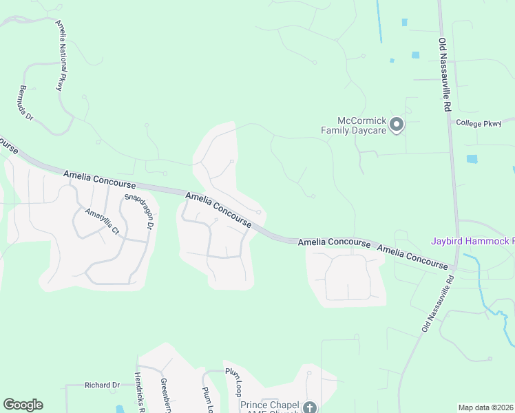map of restaurants, bars, coffee shops, grocery stores, and more near 95022 Poplar Way in Fernandina Beach