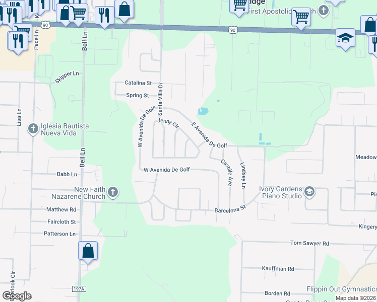 map of restaurants, bars, coffee shops, grocery stores, and more near 4304 Chalet Circle in Pace