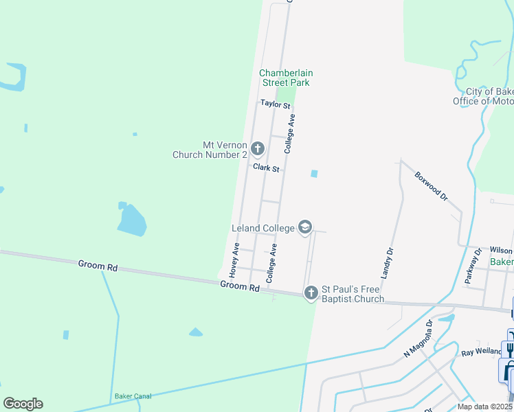 map of restaurants, bars, coffee shops, grocery stores, and more near 2165 Chamberlain Avenue in Baker