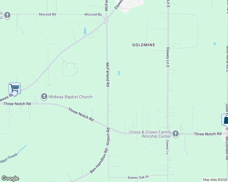 map of restaurants, bars, coffee shops, grocery stores, and more near 4755 McFarland Road in Theodore