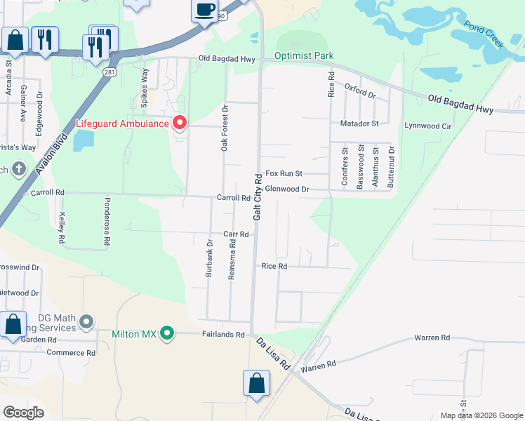 map of restaurants, bars, coffee shops, grocery stores, and more near 4380 Galt City Road in Milton