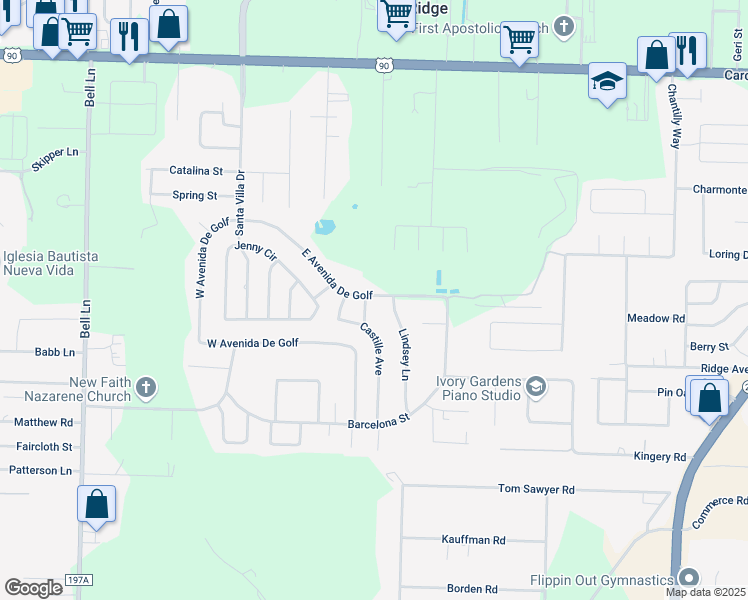 map of restaurants, bars, coffee shops, grocery stores, and more near 5387 East Avenida De Golf in Milton