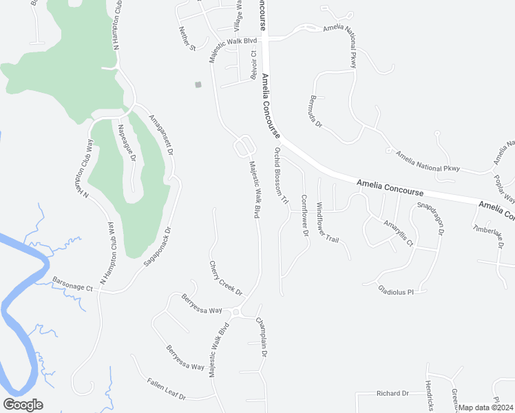 map of restaurants, bars, coffee shops, grocery stores, and more near 85190 Majestic Walk Boulevard in Fernandina Beach