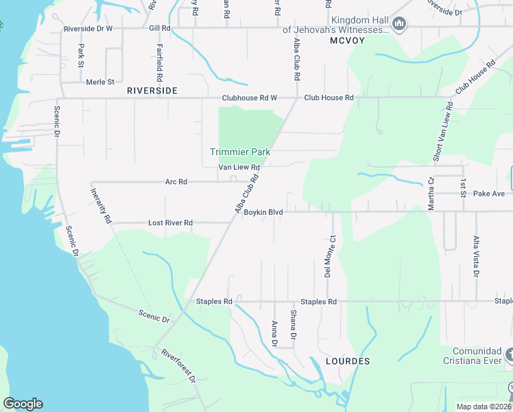 map of restaurants, bars, coffee shops, grocery stores, and more near 2320 Boykin Boulevard in Mobile