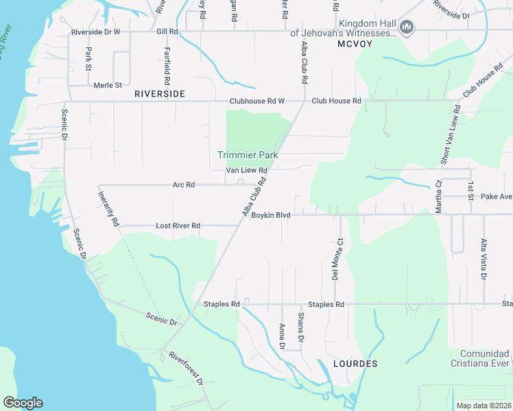 map of restaurants, bars, coffee shops, grocery stores, and more near 2320 Boykin Boulevard in Mobile