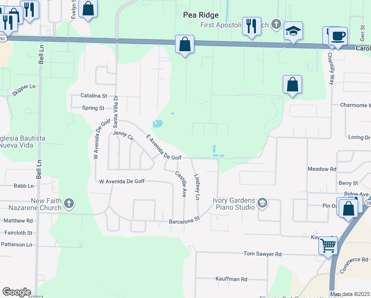map of restaurants, bars, coffee shops, grocery stores, and more near 5406 Hollow Oak Lane in Milton
