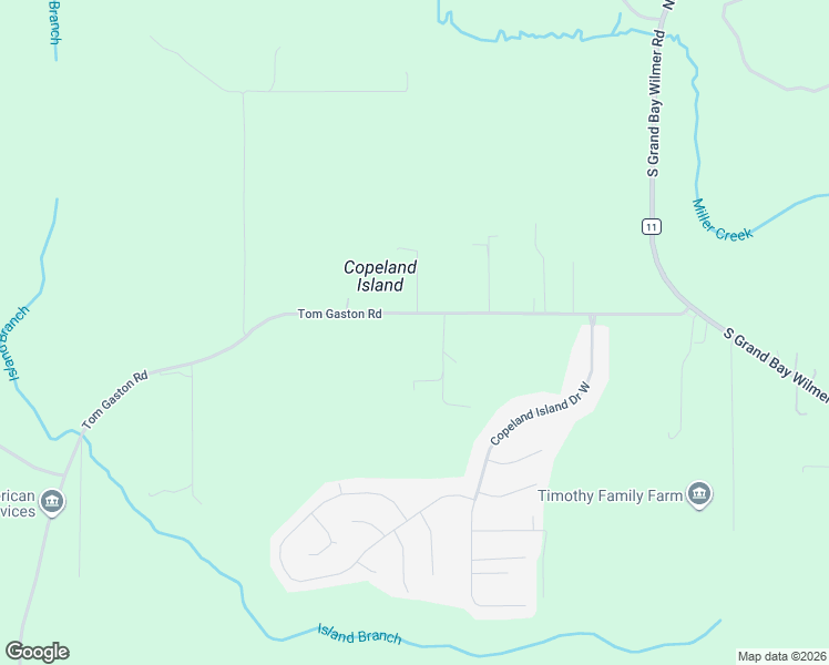map of restaurants, bars, coffee shops, grocery stores, and more near 13461 Tom Gaston Road in Mobile