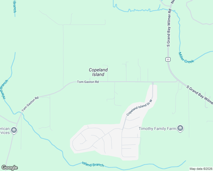 map of restaurants, bars, coffee shops, grocery stores, and more near 13461 Tom Gaston Road in Mobile