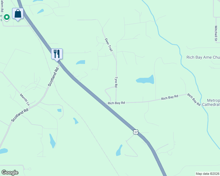 map of restaurants, bars, coffee shops, grocery stores, and more near 64 Buck Way in Havana