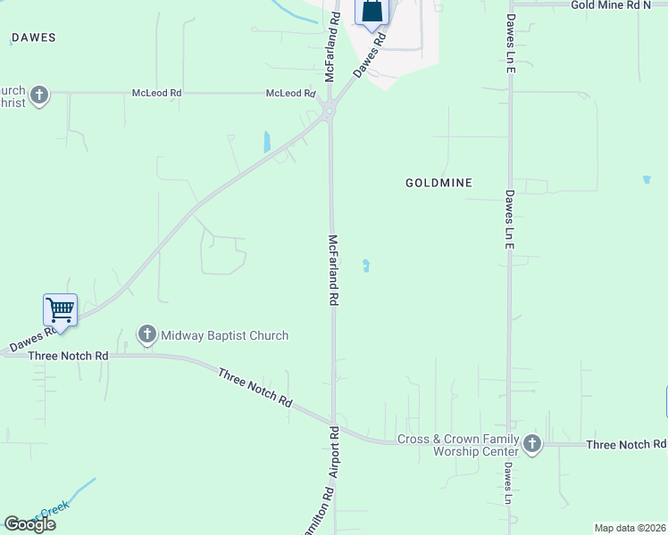map of restaurants, bars, coffee shops, grocery stores, and more near 4140 McFarland Road in Theodore
