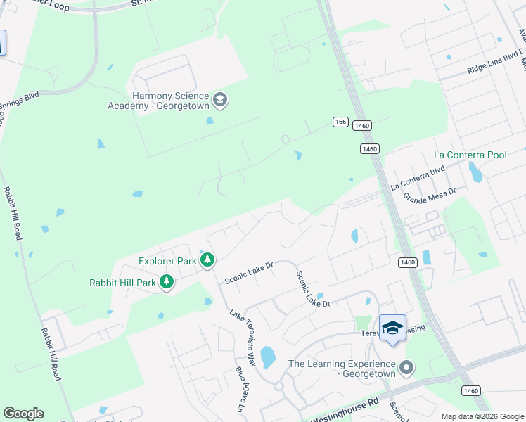 map of restaurants, bars, coffee shops, grocery stores, and more near 2012 Rabbit Creek Drive in Georgetown