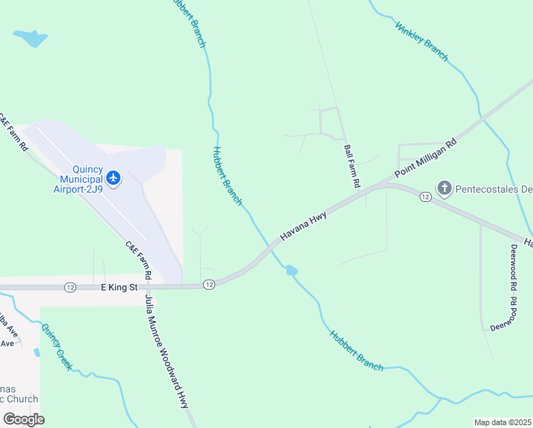 map of restaurants, bars, coffee shops, grocery stores, and more near 451 Havana Highway in Quincy