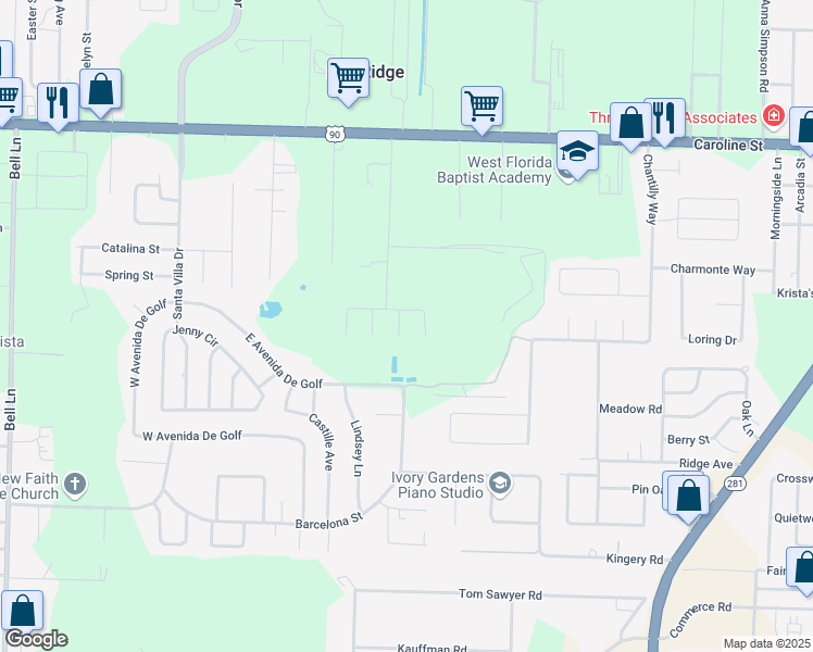 map of restaurants, bars, coffee shops, grocery stores, and more near 4416 Devonshire Place in Pace