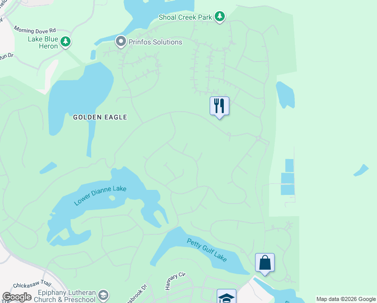 map of restaurants, bars, coffee shops, grocery stores, and more near 9016 Glen Eagle Way in Tallahassee