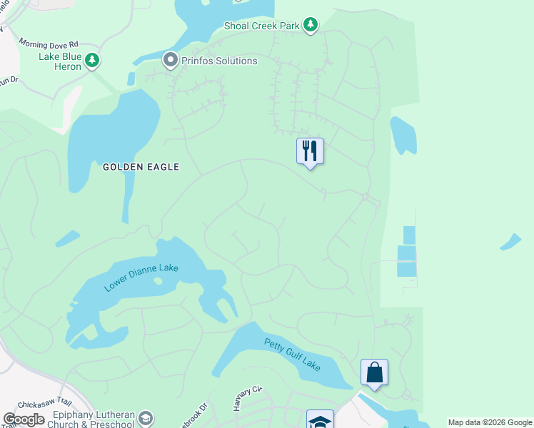 map of restaurants, bars, coffee shops, grocery stores, and more near 9036 Muirfield Court in Tallahassee