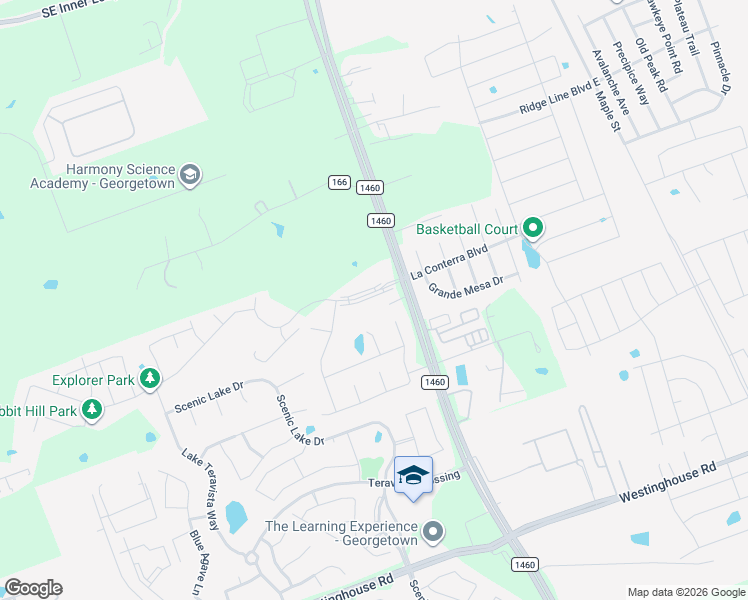 map of restaurants, bars, coffee shops, grocery stores, and more near 1137 La Conterra Boulevard in Georgetown