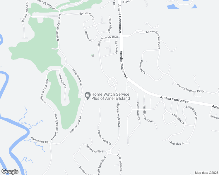 map of restaurants, bars, coffee shops, grocery stores, and more near 85076 Majestic Walk Circle in Fernandina Beach