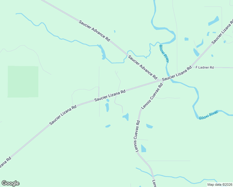 map of restaurants, bars, coffee shops, grocery stores, and more near 21560 Saucier Lizana Road in Saucier