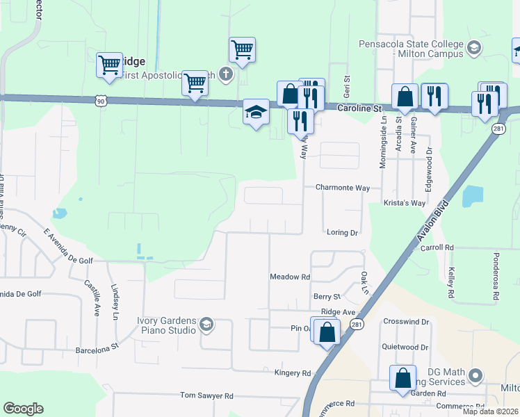 map of restaurants, bars, coffee shops, grocery stores, and more near 5653 Chanterelle Circle in Milton