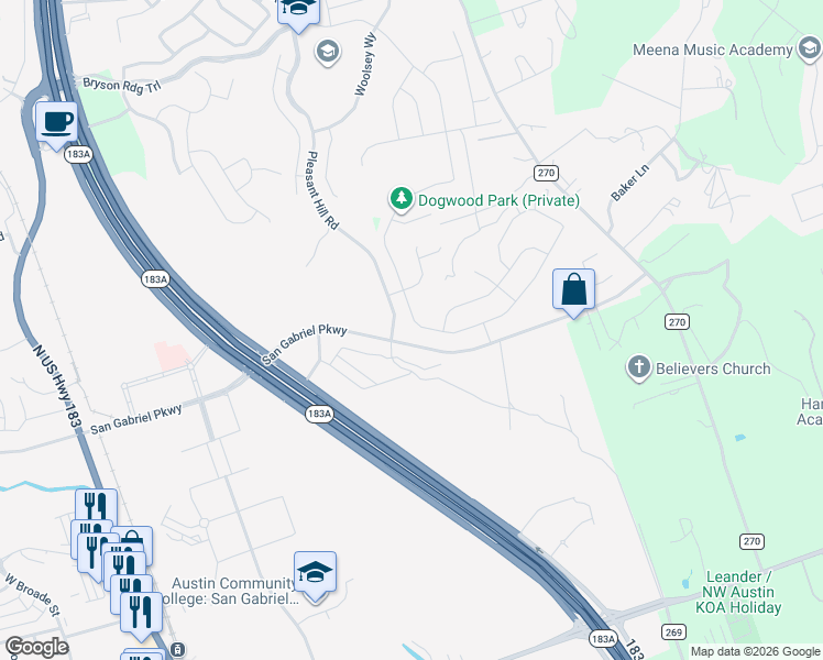 map of restaurants, bars, coffee shops, grocery stores, and more near 836 Mallow Road in Liberty Hill