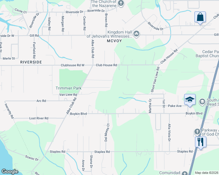 map of restaurants, bars, coffee shops, grocery stores, and more near 2200 Reneke Avenue in Mobile
