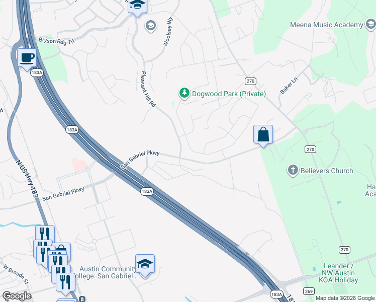 map of restaurants, bars, coffee shops, grocery stores, and more near 836 Mallow Road in Liberty Hill