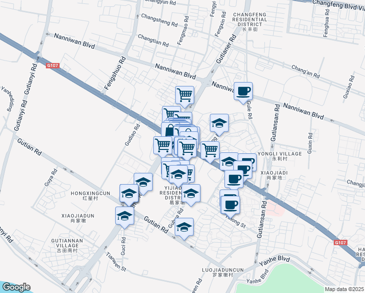 map of restaurants, bars, coffee shops, grocery stores, and more near in Wu Han Shi