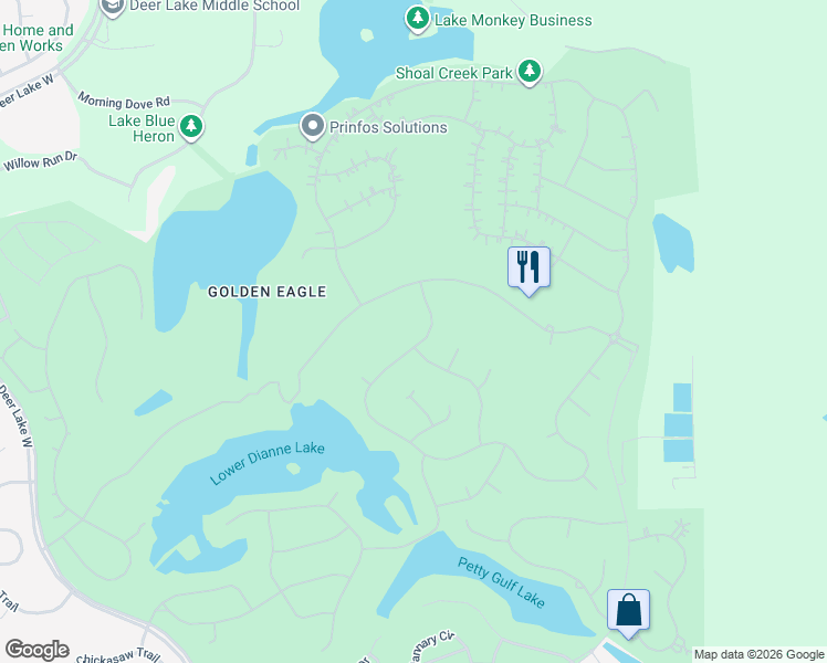 map of restaurants, bars, coffee shops, grocery stores, and more near 9032 Winged Foot Drive in Tallahassee