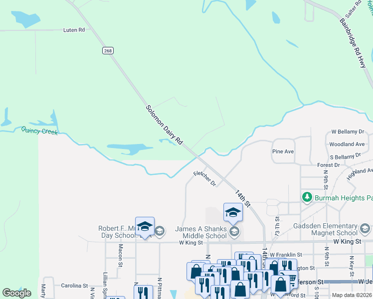 map of restaurants, bars, coffee shops, grocery stores, and more near 84 Solomon Dairy Road in Quincy