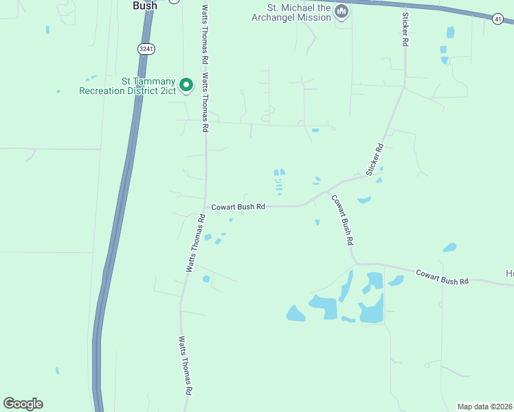 map of restaurants, bars, coffee shops, grocery stores, and more near 30319 Cowart Bush Road in Bush
