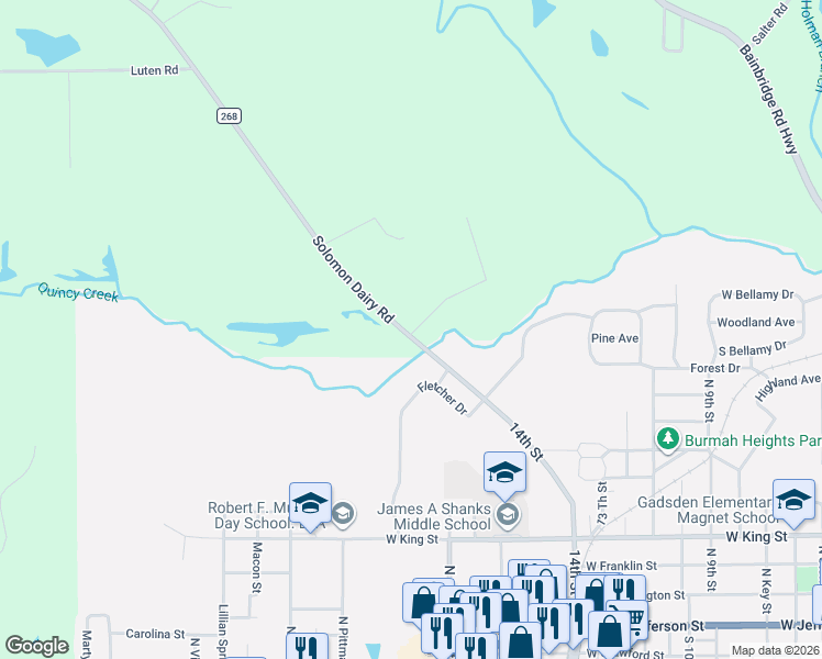 map of restaurants, bars, coffee shops, grocery stores, and more near 84 Solomon Dairy Road in Quincy