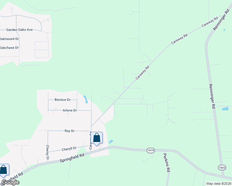 map of restaurants, bars, coffee shops, grocery stores, and more near 36524 Caraway Road in Denham Springs