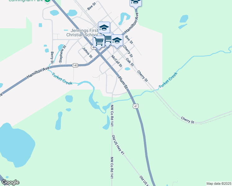 map of restaurants, bars, coffee shops, grocery stores, and more near 1538 McCall Street in Jennings