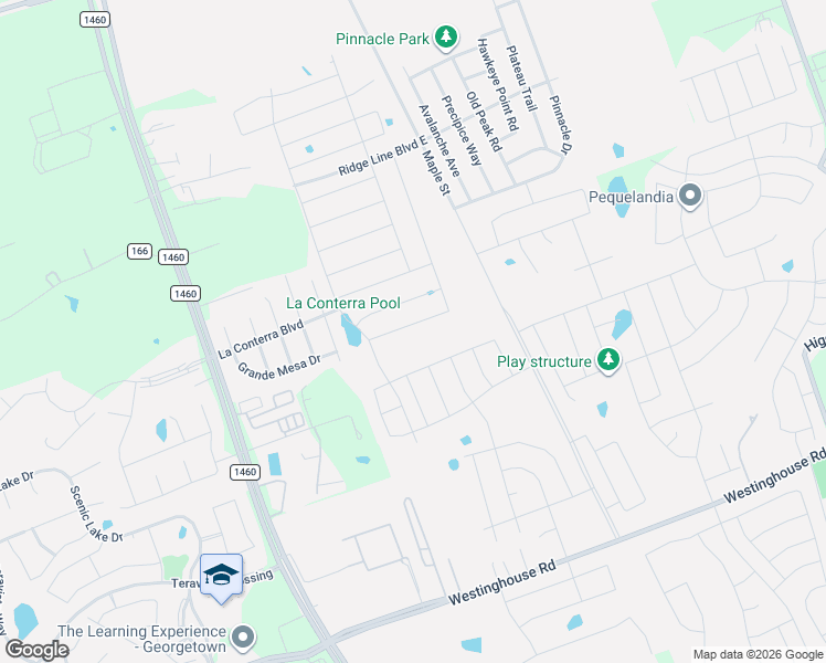 map of restaurants, bars, coffee shops, grocery stores, and more near 238 Culebra Drive in Georgetown