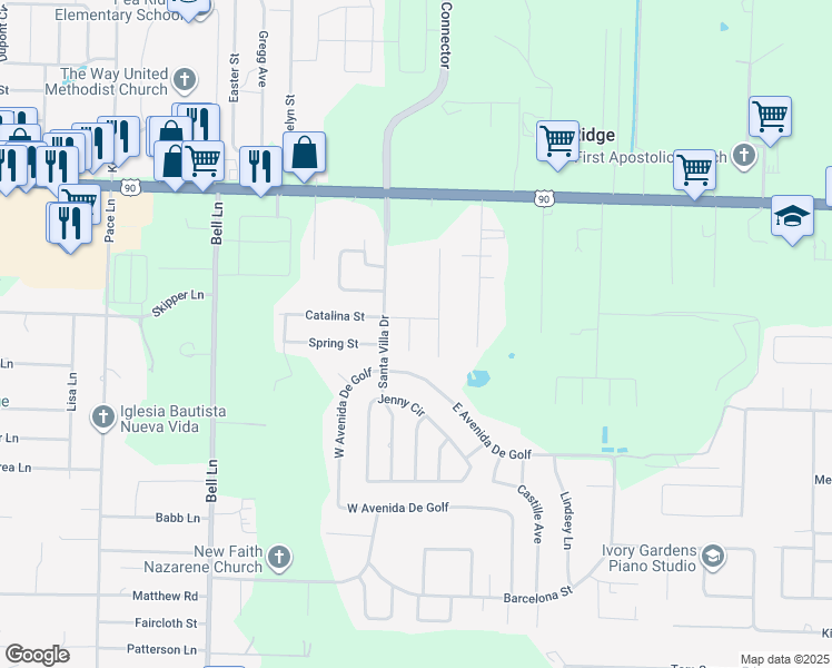 map of restaurants, bars, coffee shops, grocery stores, and more near 4474 Nancy Lane in Pace